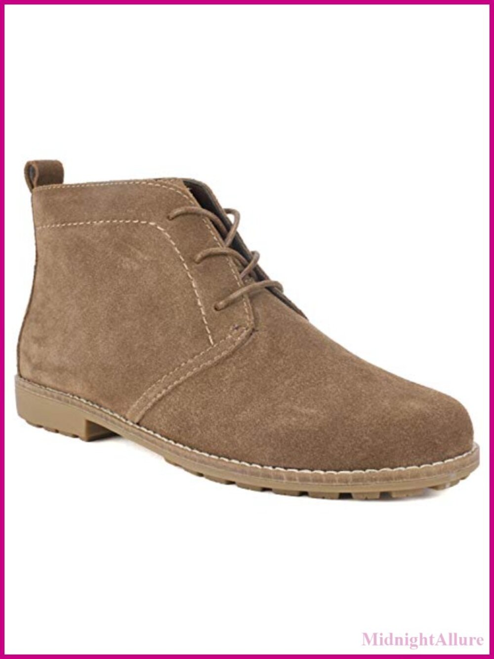 Genuine Leather Ankle Bootie Desert Boot Cushioned Insole